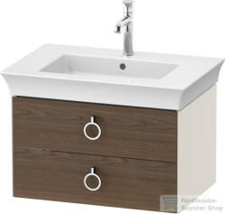 Duravit WHITE TULIP mosdó alá építhető függesztett 2 fiókos alsószekrény, 684 x 458 mm, Nordic White High Gloss/American Walnut Solid Wood WT4351077H4 (WT4351077H4)