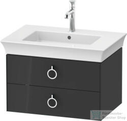 Duravit WHITE TULIP mosdó alá építhető függesztett 2 fiókos alsószekrény, 684 x 458 mm, Graphite High Gloss WT43510H1H1 (WT43510H1H1)