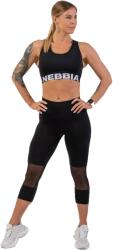 Nebbia Női kompressziós magas derekú 3/4-es leggings Nebbia HIGH-WAIST ¾ LENGTH SPORTY LEGGINGS W fekete 406-01 - XS