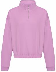 Just Hoods Női crop top pulóver rövid cipzárral - Levendulaszín | XL (JH037-1000326892)