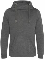 Just Hoods Pulóver keresztezett gallérral - Sötétszürke melírozott | XL (JH021-1000225820)