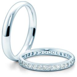 SAVICKI Сватбени халки: бяло злато, полукръгъл профил. 2, 6 mm + 3 mm
