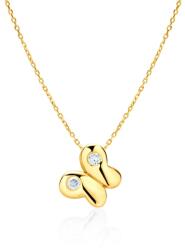 SAVICKI Колие с пеперуда, злато 585, бели диаманти, 0.06К, 40 см
