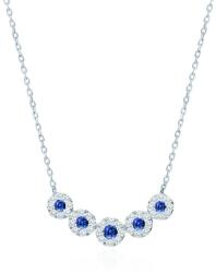 SAVICKI Златно колие 585, сини сапфири 0.19К, 44 см