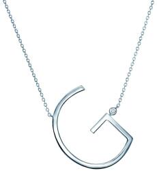 SAVICKI Сребърно колие с буква g, бял сапфир 0.05К, 45 см