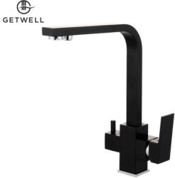 Getwell Square-RS, két karos, 3 utas Konyhai Csap Víztisztítókhoz Fekete színben (GW225B)