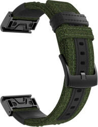 Ricardo Curea QuickFit 26mm, nailon, verde, cataramă neagră (Garmin Fenix 7X/6X/5X, Tactix etc. )
