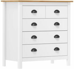 vidaXL Servantă Hill, alb, 79x40x80 cm, lemn masiv de pin (288918) Comoda