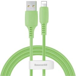  USB töltő- és adatkábel, Lightning, 120 cm, 2400 mA, Baseus Colorful, CALDC-06, világoszöld