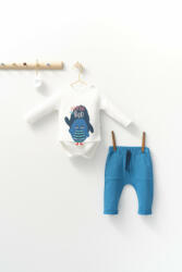 Tongs baby Set cu pantalonasi cu buzunare si body cu maneca lunga pentru bebelusi Monster, Tongs baby (tgs_4402)