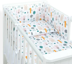 MT Textil MTT 3 részes ágyneműhuzat szett (100x135cm) - Fehér alapon Erdő állatkái