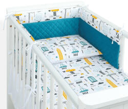 MT Textil MTT Velvet 3 részes ágyneműhuzat szett (100x135cm) - Járművek - Kék betéttel - babylion