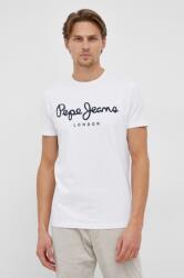 Pepe Jeans t-shirt Original Stretch fehér, nyomott mintás - fehér XS