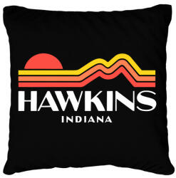 printfashion Hawkins Indiana Retro - Párnahuzat, Díszpárnahuzat - Fekete (7691906)