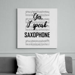 printfashion I speak saxophone - Vászonkép - Fehér (7642501)