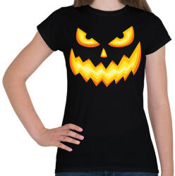 printfashion Halloween tökfej - Női póló - Fekete (1068639)