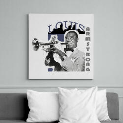 printfashion Louis Armstrong - Vászonkép - Fehér (7655221)