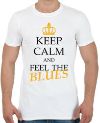 printfashion Keep calm - Blues - Férfi póló - Fehér (7655272)