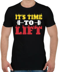printfashion Time to lift - Férfi póló - Fekete (7647102)