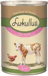 Lukullus Lukullus 11 + 1 gratis! 12 x 400 g Hrană umedă câini - Junior Pui & vițel