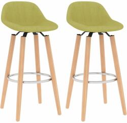 vidaXL Scaune de bar, 2 buc. , verde, material textil (289382)