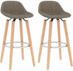vidaXL Scaune de bar, 2 buc. , gri taupe, material textil (289386)