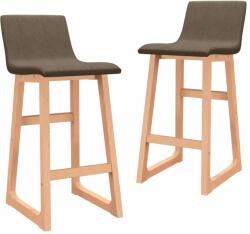 vidaXL Scaune de bar, 2 buc. , maro, material textil (289400)