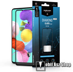 MyScreen SAMSUNG Galaxy A51, Galaxy A51 5G, MYSCREEN DIAMOND GLASS LITE EDGE üvegfólia, 9H, Full, Fekete