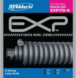 D'Addario EXP170-5 - Coated 5-String Bass Guitar Strings, Light, 45-130, Long Scale - F528F
