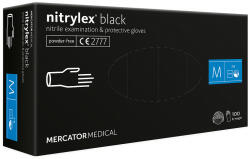 Mercator Medical Nitril kesztyű púdermentes fekete 100db - XS - Mercator Medical