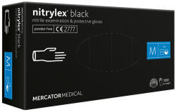 Nitril kesztyű púdermentes fekete 100db - M - Mercator Medical