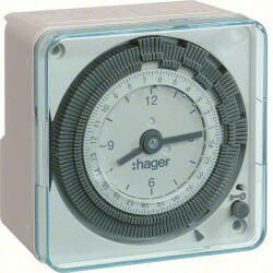 Hager EH710 Analóg kompakt napi kapcsolóóra, 1 váltó, 16A, 20perc/kapcsolás (EH710)