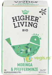 Higher Living Ceai de Moringa si Menta Ecologic/Bio 15 plicuri