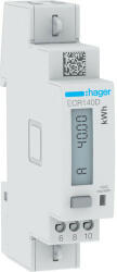 Hager ECR140D fogyasztásmérő 1 fázis 40A, MODBUS, MID (ECR140D)