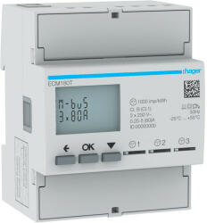 Hager ECM180T fogyasztásmérő 1 fázis 3x80A, M-bus (ECM180T)
