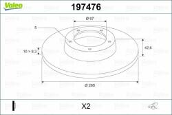 VALEO Disc frana VALEO 197476 (197476) - automobilus