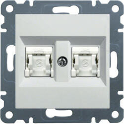 Hager Lumina WL2160 Informatikai csatlakozóaljzat 2xRJ45, Cat6 UTP fehér burkolattal, keret nélkül (WL2160)