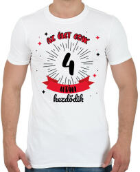 printfashion Az élet csak ezután kezdődik - Számmal - Férfi póló - Fehér (7944226)