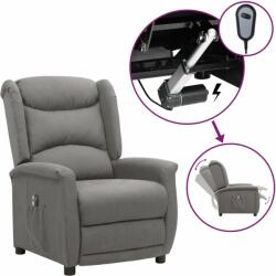 vidaXL Fotoliu rabatabil electric, gri deschis, textil (3098506)