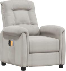 vidaXL Scaun rabatabil de masaj electric, gri deschis, microfibră (3098591)