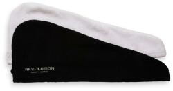 Revolution Haircare Prosop pentru păr, alb și negru - Makeup Revolution Haircare Microfibre Hair Wrap Black & White 2 buc Prosop