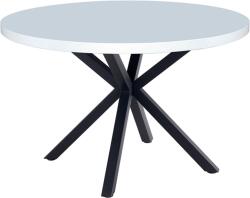 TEMPO KONDELA Étkezőasztal, fehér matt/fekete, átmérő 120 cm, MEDOR - sprintbutor