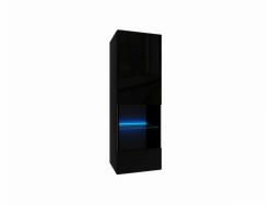Meblohand IZUMI 2 magasfényű fekete polcos, vitrines függesztett fali szekrény, 105 BL - smartbutor