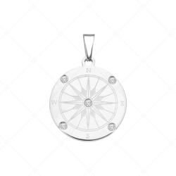  BALCANO - Compass / Iránytű medál cirkónia drágakövekkel, magasfényű polírozással
