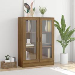 vidaXL Dulap vitrină, stejar maro, 82, 5x30, 5x115 cm, lemn prelucrat (815620) Biblioteca