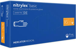 Mercator Medical Nitrylex Protect/Basic KÉK púdermentes nitril kesztyű 100db XS