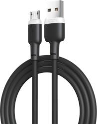 XO NB208 szilikon bevonatos Micro-USB töltőkábel , 1m, fekete
