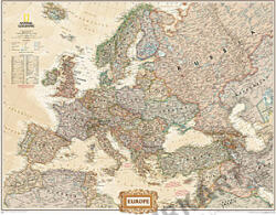 National Geographic Európa falitérkép National Geographic 76x61 cm - antik színű