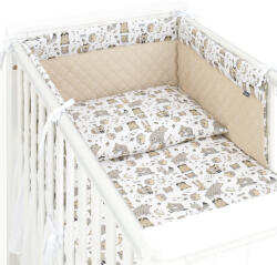 MT Textil MTT Velvet 3 részes ágyneműhuzat szett (100x135cm) - Barna állatkák - Bézs betéttel - babylion