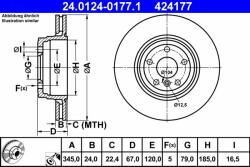ATE Disc frana ATE 24.0124-0177.1 (24.0124-0177.1) - automobilus